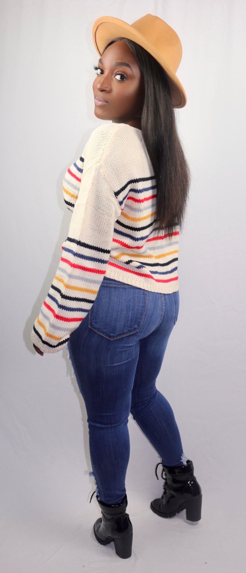 "Lines Don't Lie" Multi Striped Sweater