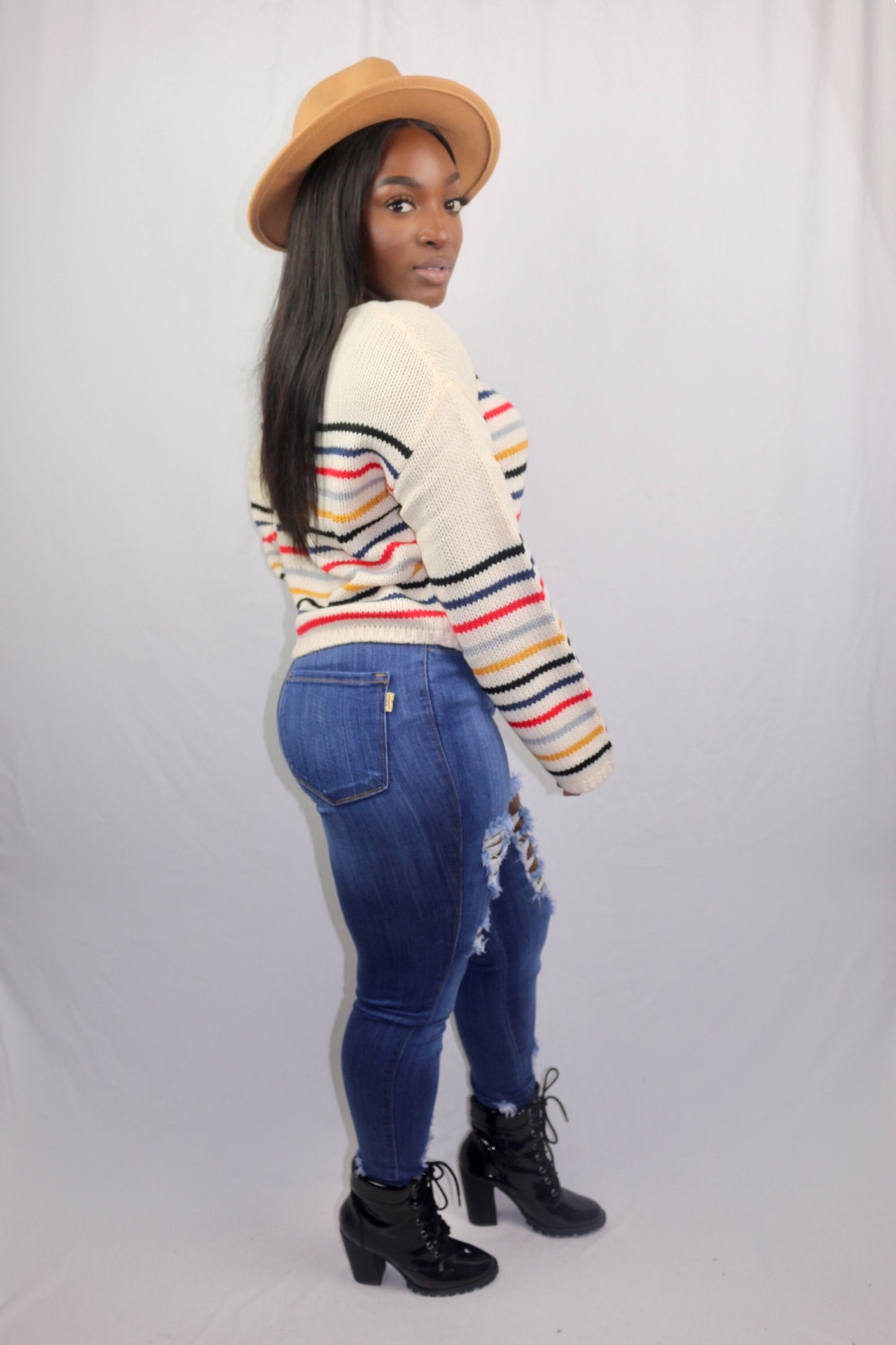 "Lines Don't Lie" Multi Striped Sweater