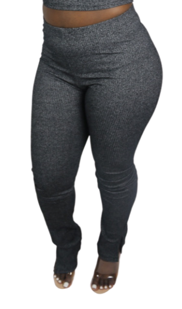 “Unfazed” Pant Set 2-Toned Charcoal